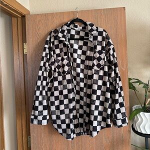 Black and White Checkered shacket